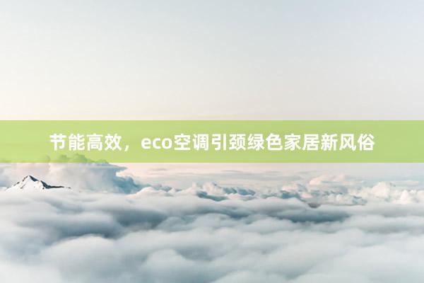 节能高效，eco空调引颈绿色家居新风俗